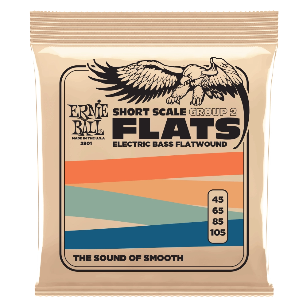 Ernie Ball Flatwound Group 2 Short Scale Electric Bass Strings - 45-105