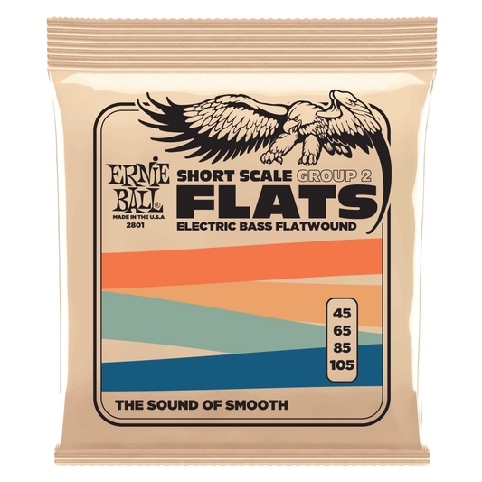 Ernie Ball Flatwound Group 2 Short Scale Electric Bass Strings - 45-105