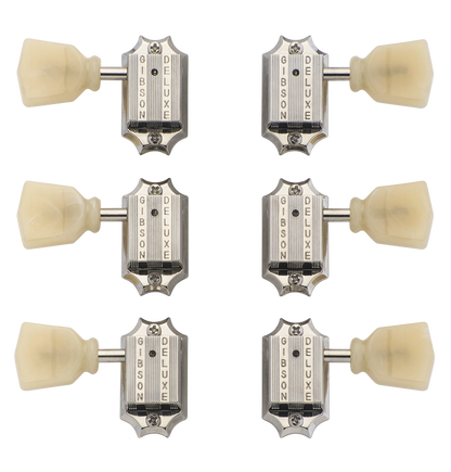 Gibson Deluxe Yellow Button Tuner Set - Vintage Nickel