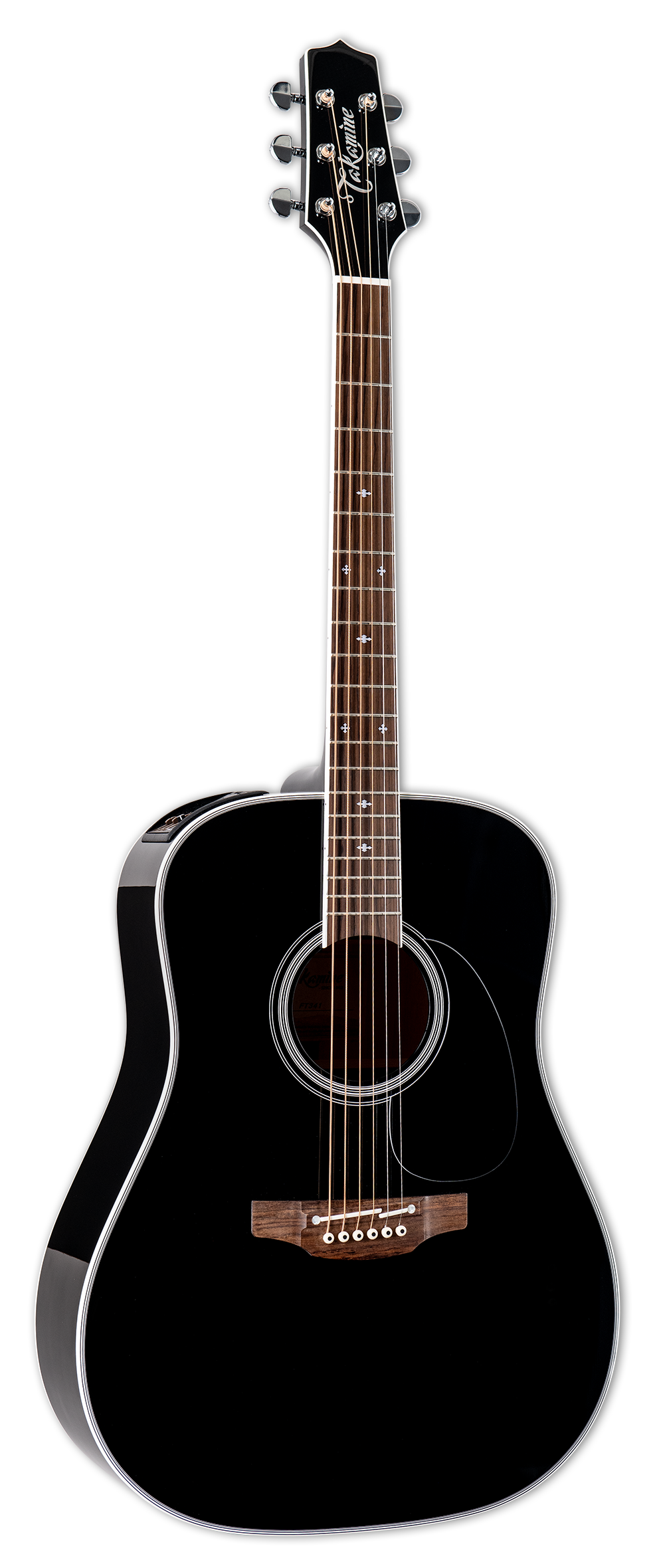 Takamine FT341 Acoustic/Electric Guitar w/Case Gloss Black Acoustic