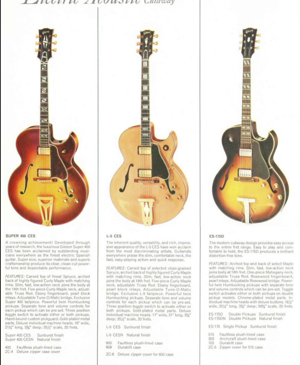 Gibson ES-175D Hollow Body Archtop Electric Guitar w/ Factory Bigsby & Case - Sunburst (1965)