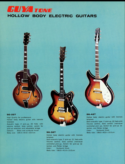Guyatone SG-32T Hollow Body Electric Guitar (Mid 1960's - Early 1970's)