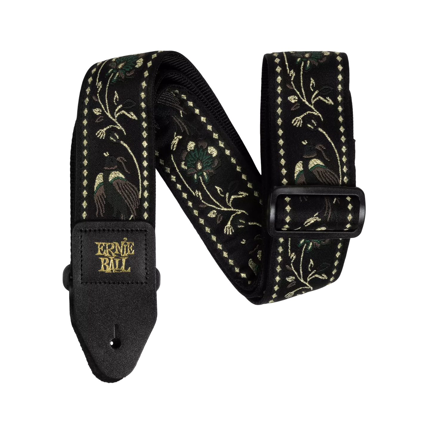 Ernie Ball Black Pleasant Pheasant Jacquard Guitar Strap