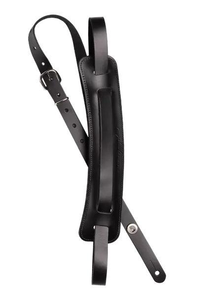 D'Addario John Lennon Leather Guitar Strap w/Shoulder Pad - Black