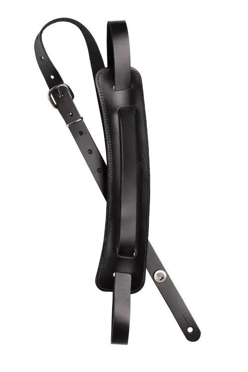 D'Addario John Lennon Leather Guitar Strap w/Shoulder Pad - Black