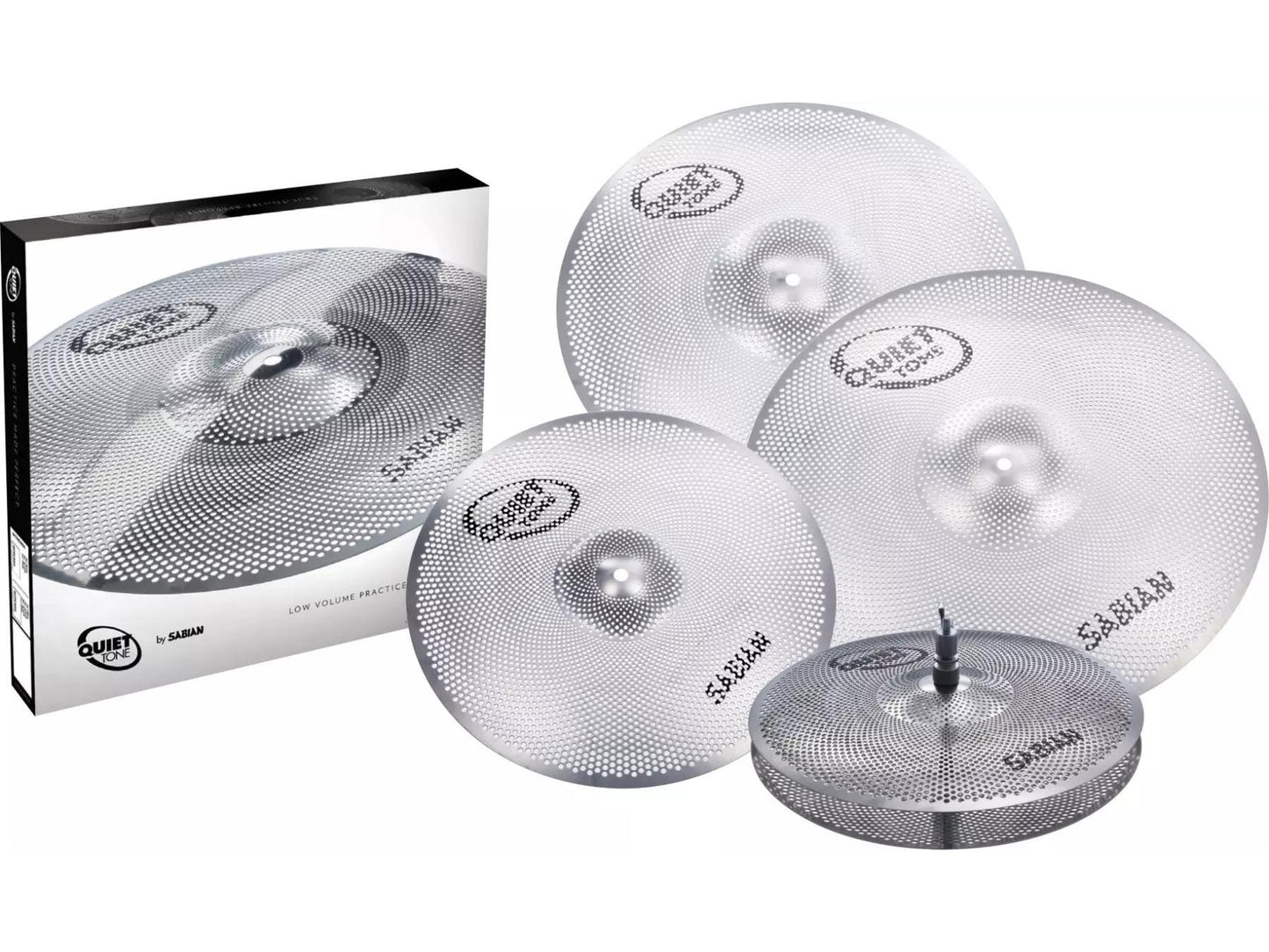 Sabian Quiet Tone Practice Cymbal Set - 14'' Hats, 16'' & 18'' Crash, 20'' Ride