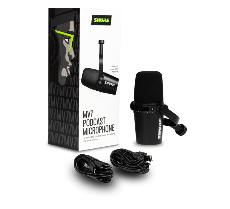 Shure MV7-K USB/XLR Large Diaphragm Dynamic Microphone