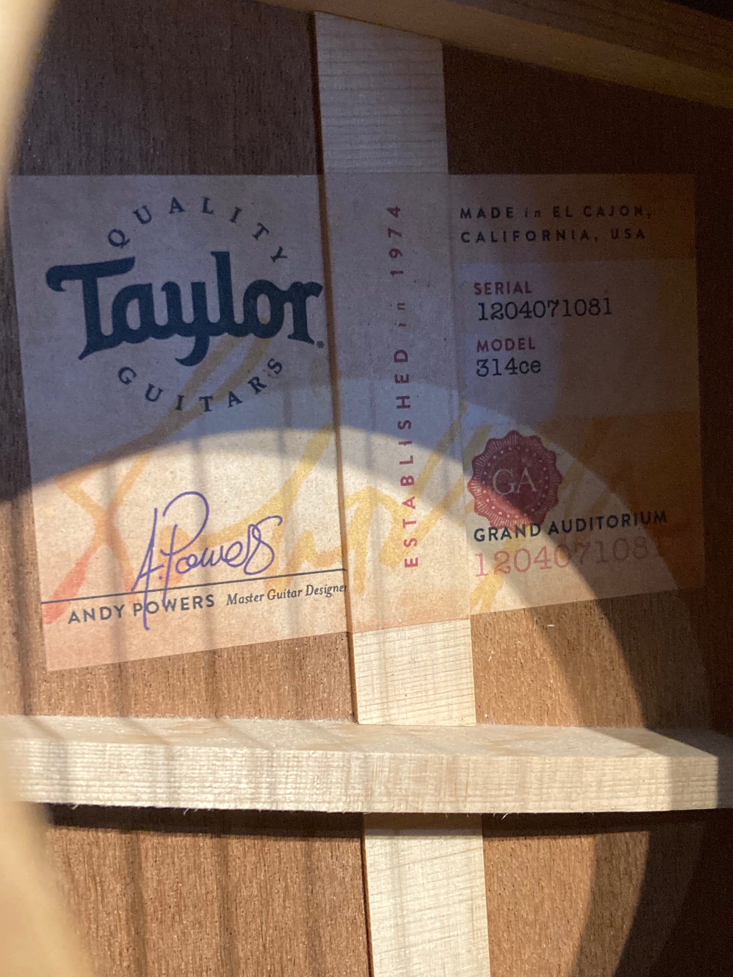 Taylor 314CE Acoustic Guitar w/Case (2020)