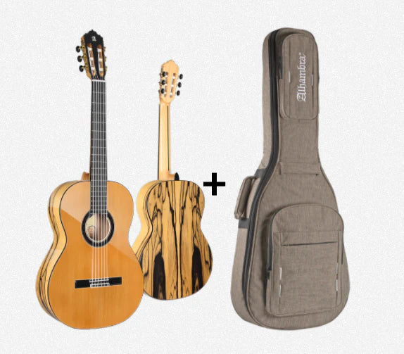Alhambra Custom White Ebony Classical Guitar w/Gig Bag