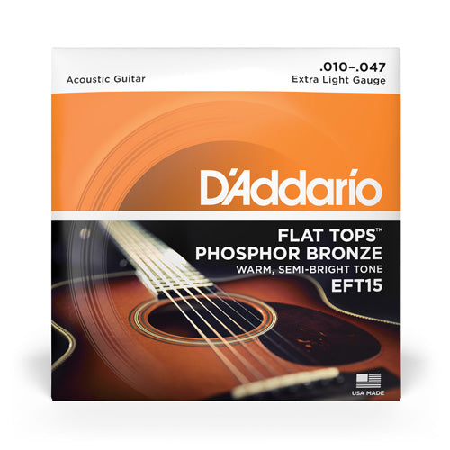 D'Addario EFT15 - Flat Tops Phosphor Bronze Extra Light 10-47