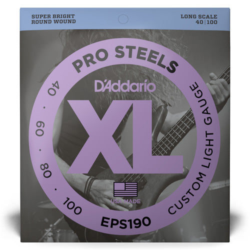 D'Addario EPS190 - ProSteels Round Wound Long Scale 40-100