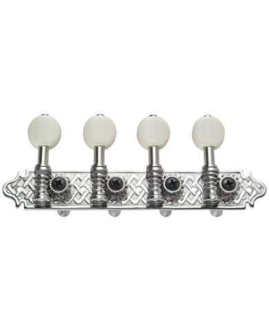 Golden Gate M-129 Engraved A-Model Mandolin Tuners – 2 Planks (4+4) – Nickel