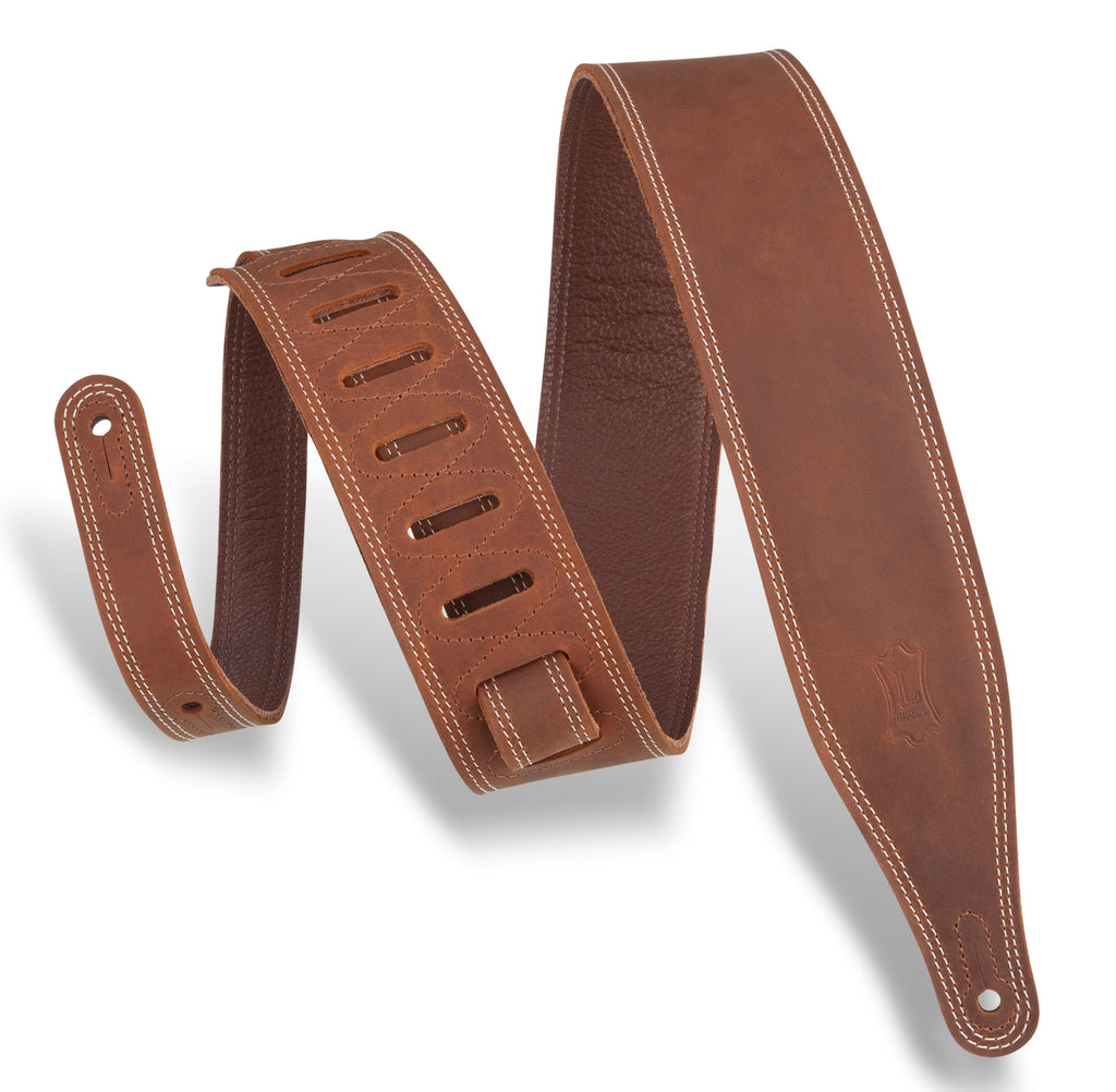 Levy's 2.5" Double Stitch Guitar Strap - Brown