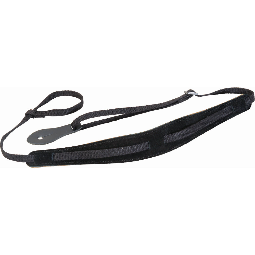 Levy's 1/2" Cotton Mandolin Strap with Moveable Suede Pad, Black
