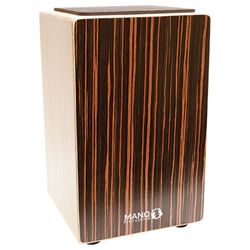 Mano Cajon w/Foam Seat Pad - Striped Ebony