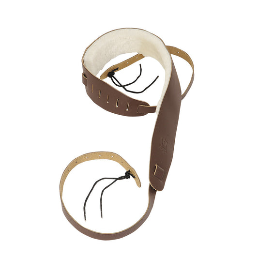 Levy's 2.5" Leather Banjo Strap with Sheepskin Lining