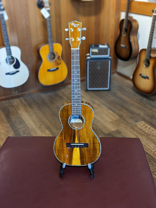 Ohana TK-350G All Solid Tenor Ukulele w/ Case