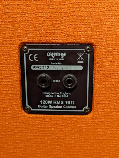Orange PPC212 2x12 Speaker Cabinet Made in USA (Used)