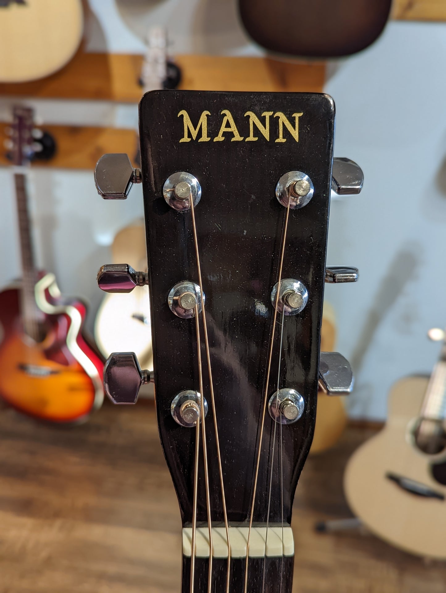 Mann AJ-205 OM Style Mahogany Acoustic Guitar w/Vintage Case (1980's)