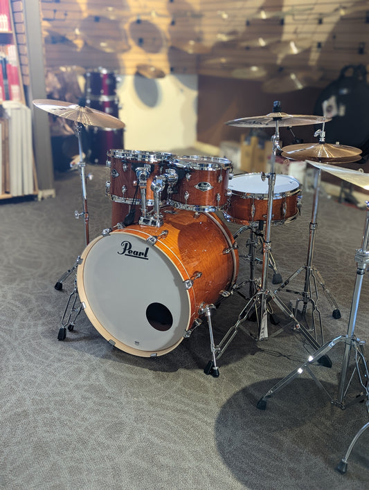 Pearl Export Lacquer 5-Piece Kit w/Hardware & Cymbals - Honey Amber Lacquer