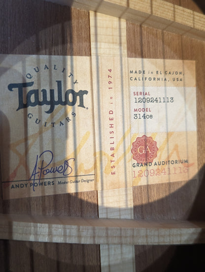 Taylor 314ce w/V-Class Bracing and Original Case (2021)
