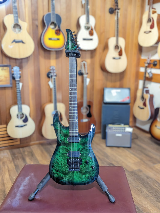Schecter C6 Pro FR Electric Guitar w/Case - Aqua Burst (Used)
