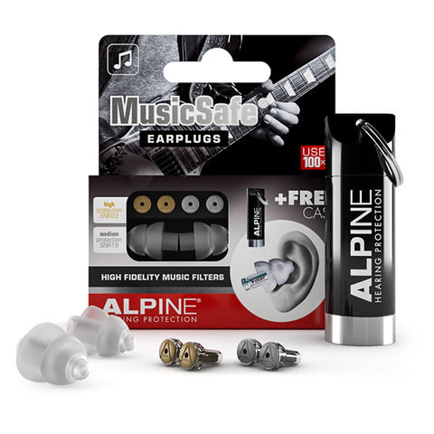 Alpine Musicians Earplugs With Two Interchangeable Filter Sets & Case