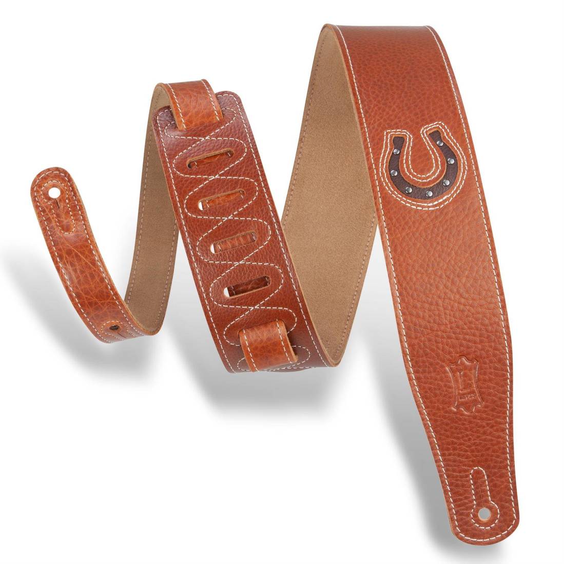 Levy's 2.5'' Lucky Line Leather Guitar Strap - Horseshoe