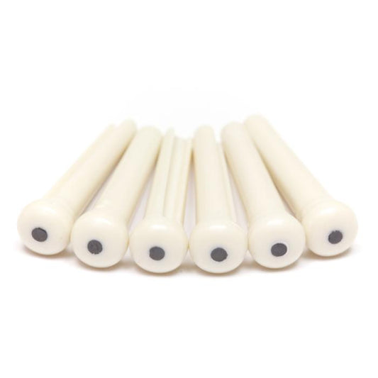 Graph Tech Tusq Traditional Bridge Pins White Black Dot